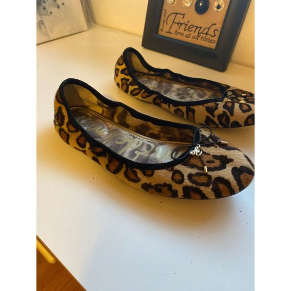 Sam Edelman Brown & Black Leopard Printed Felicia Ballet Flat 10 - Picture 2 of 5